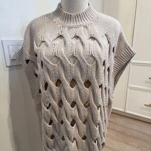 Anine Bing Open Weave Cotton Blend Oversized Vest Size M